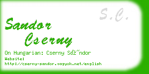 sandor cserny business card